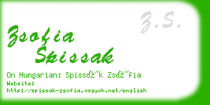zsofia spissak business card